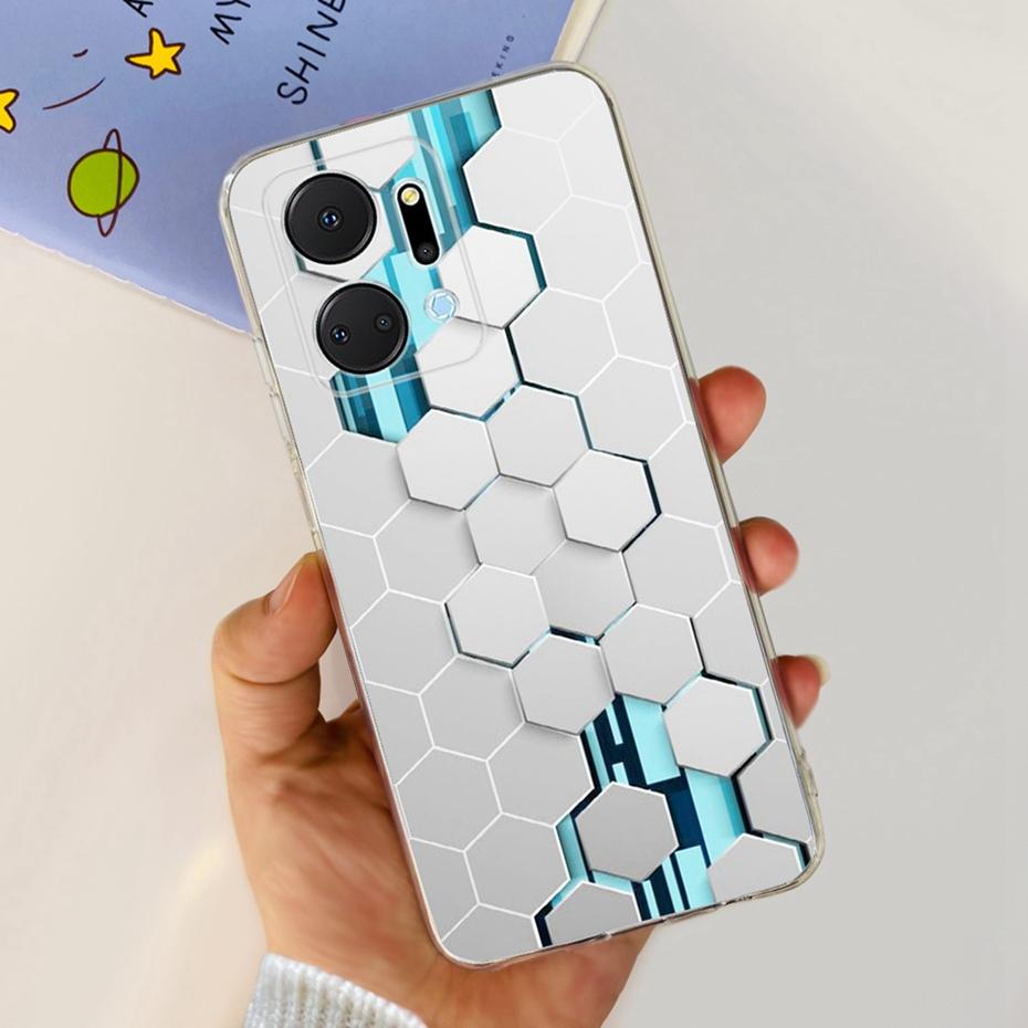 For Honor X7a Fashion Dragon Metal Style Pattern Silicone Cases Cover For HonorX7a X 7A 4G RKY-LX1 LX2 LX3 Soft TPU Phone Case