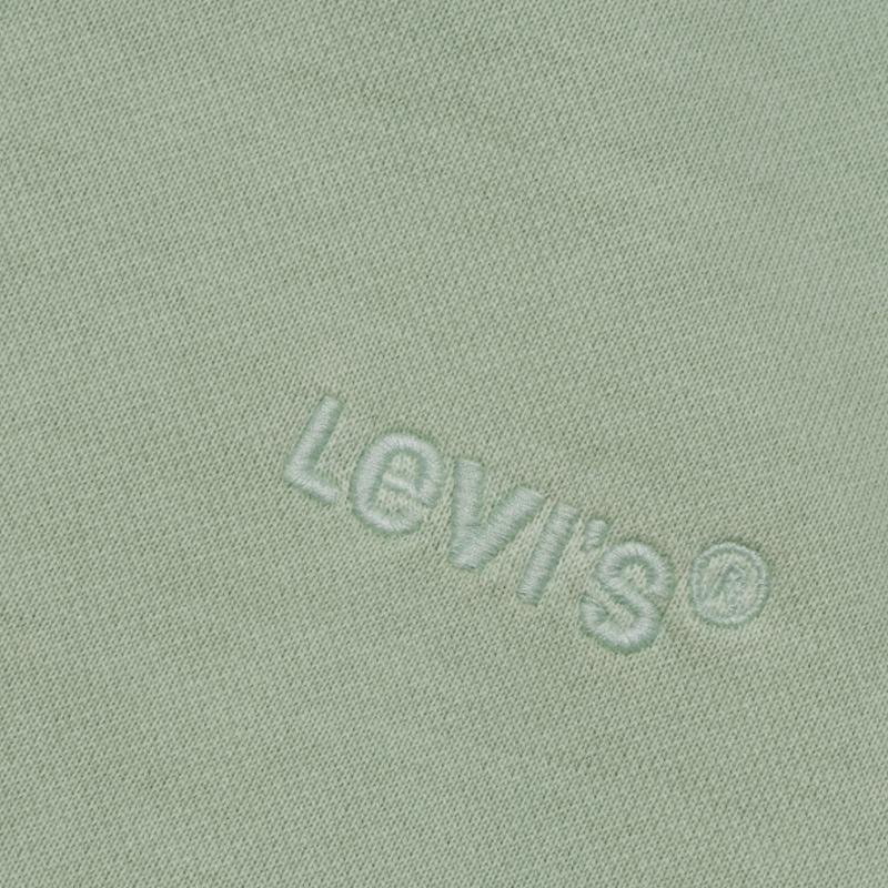 Levis SS22 Logo Embroidered Solid Color Crew Neck Cotton Long Sleeve Sweatshirt Men Sweatshirt Light-Green A0717-0025