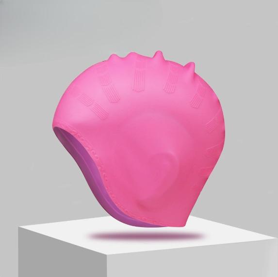

Waterproof Swimming Cap High Elasticity Ears Protection Large Silicone Diving Cap for Enhanced Comfort and Durability розовый