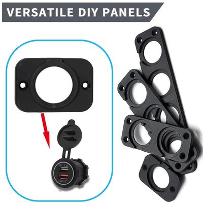 1/2/3/4 Hole USB Outlet Socket Panel ABS Car USB Charger Panel Cigarette Lighter Panel for Car Marine Motorcycle ATV RV