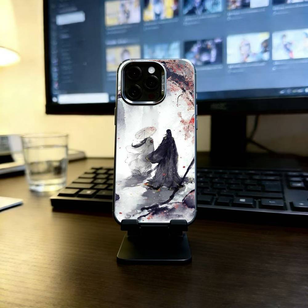 Chinese Danmei Anime MO DAO ZU SHI Phone Case For iPhone 17,16,15,14,13,12,11 Plus,Pro Max,XS,Colored Silver Plated Inside Cover