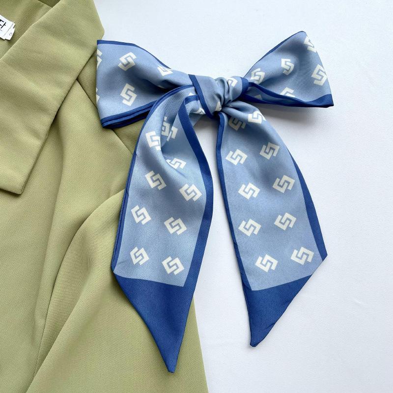 Long silk scarf, high-end new versatile hair tie streamer, atmosphere ribbon, spring and summer decorative scarf, tied bag streamer