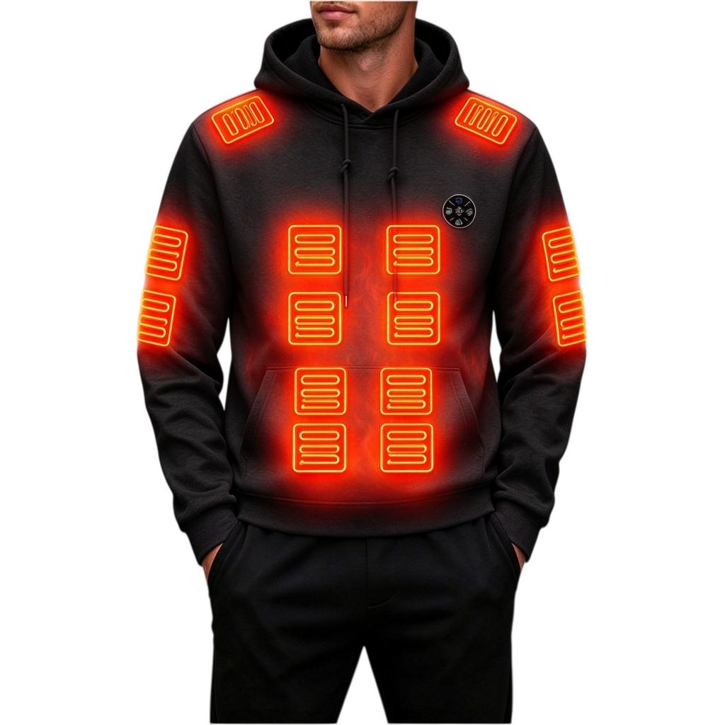 Men's Heated Hoodie with 31 Heating Zones and Circular for Cold Wear
