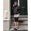Autumn and Winter New Loose Drawstring Outdoor Jacket Design Sense White Black Stand-up Collar Trench Coat