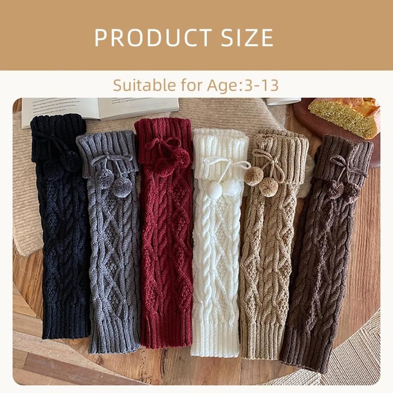 Girls Socks Spring Fall Korean Flipped Calf Sleeve Children Warm Autumn Winter Piled Socks Twisted Sock Sleeve