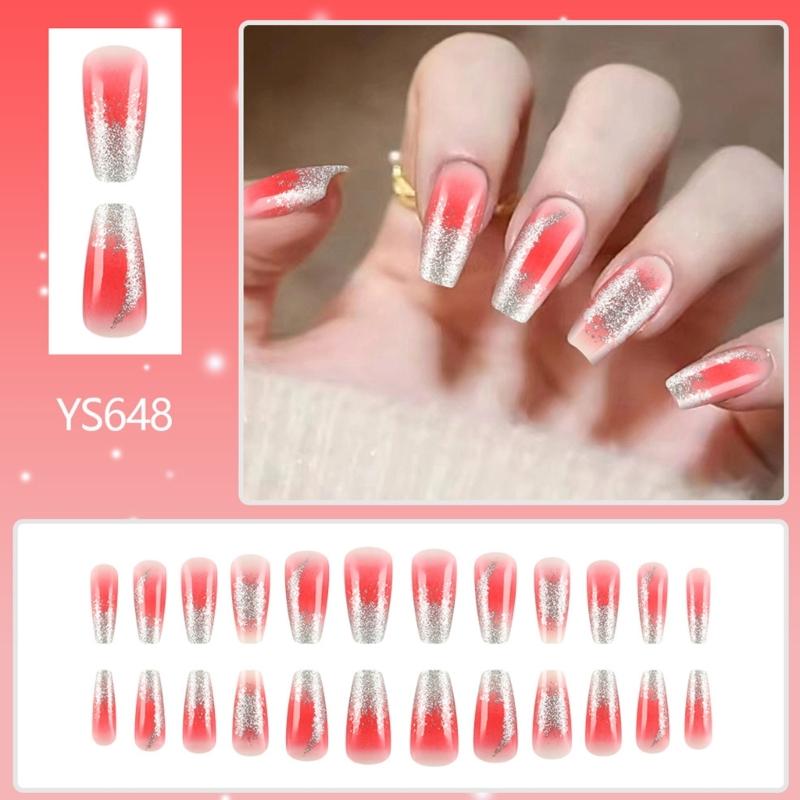 Press on Nail Ballerinas Coffin Fake Nail Designs Stick on Nail Full Cover False Nail Acrylic Glues on Nail for Womens