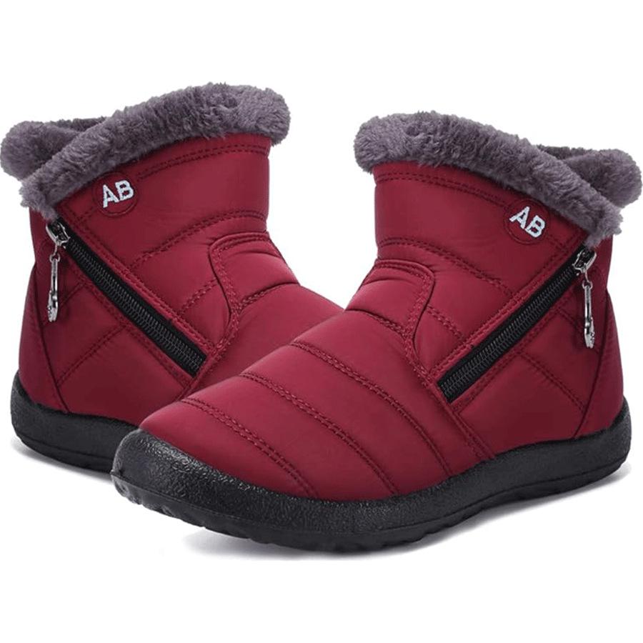 

Women s Plus Size Waterproof Fleece-Lined Snow Boots - High-Top, Velvet, Flat Bottom, Cold-Proof 38 червоний