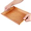 Serviertablett aus Holz, Teller für Teeservice, Obst, Süßigkeiten, Lebensmittel, Handtuch (Dunkle Farbe)