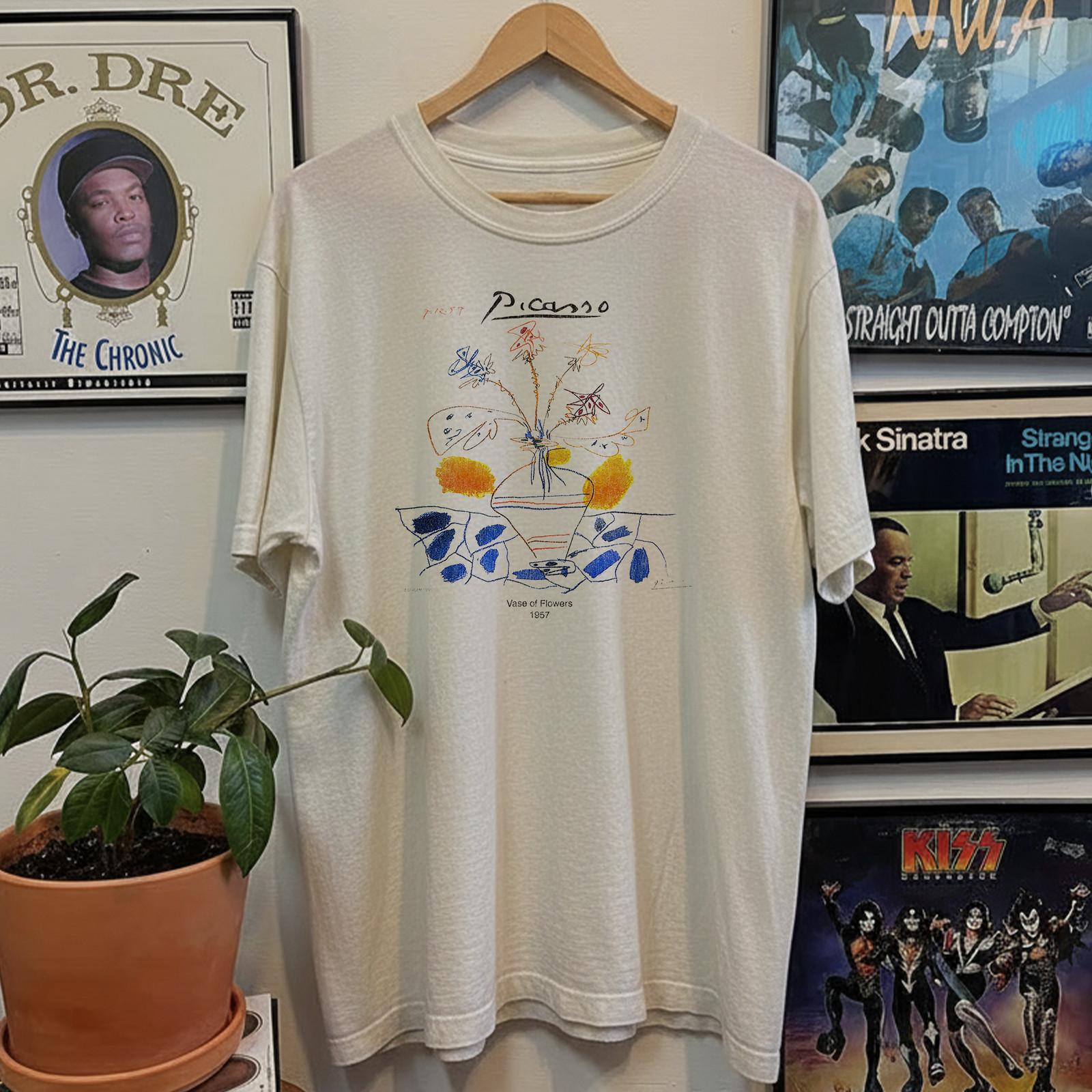 Rare Picasso Vase of Flowers Promo T-Shirt White M 2XL