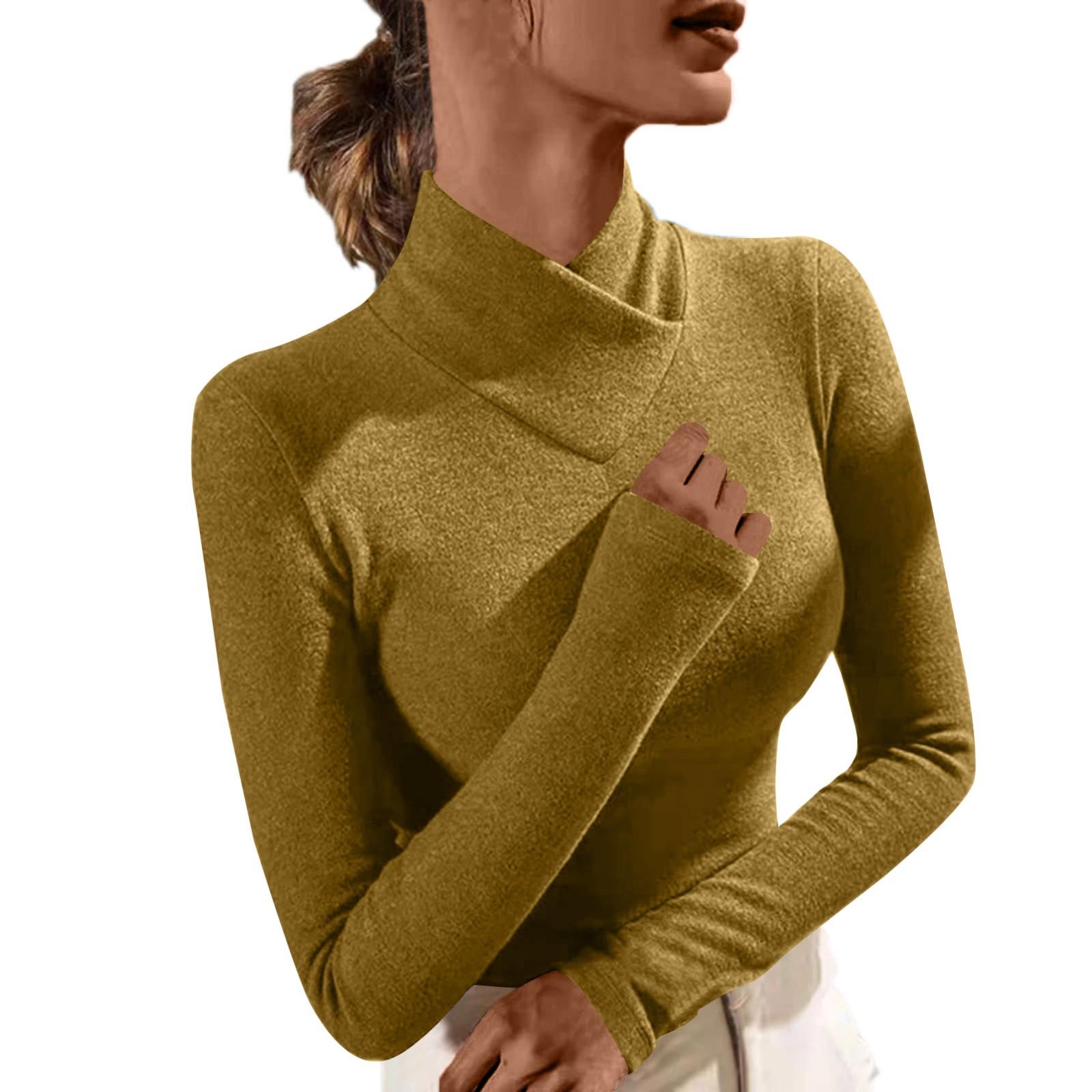 

Женский модный однотонный флисовый утолщенный топ с длинными рукавами L