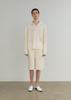 Umamung Cotton Modal Hand Stitch Collared Pullover_Off White