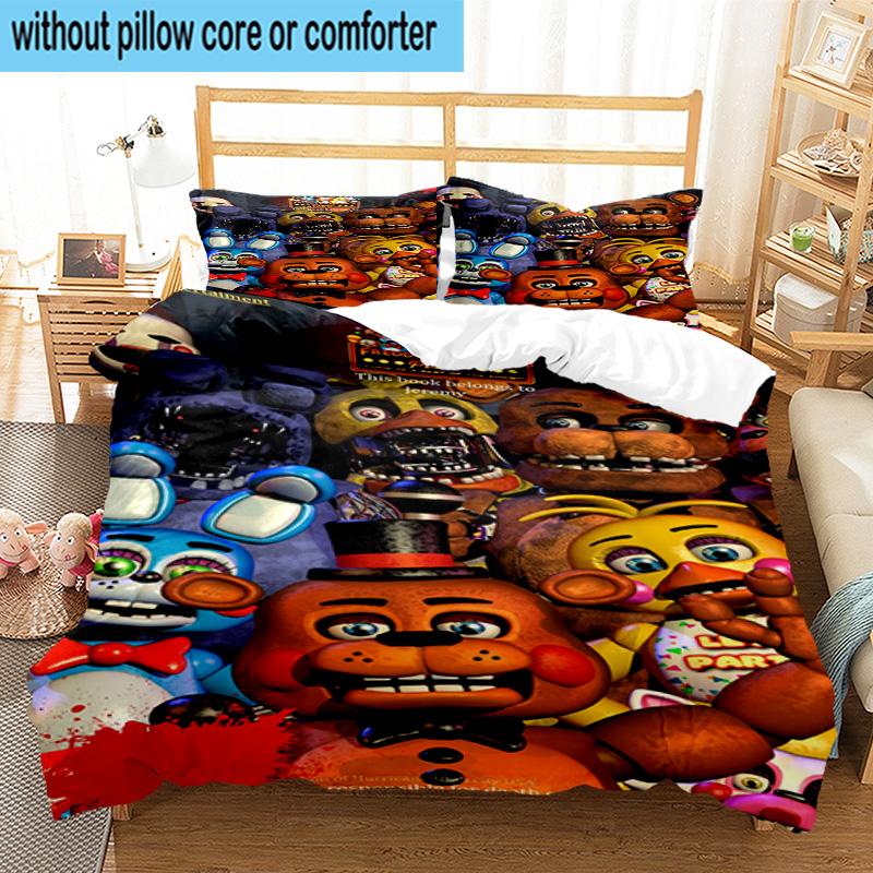3PCS Five Nights At bears Horror 3pcs Bedding,Including 3PCS Duvet Cover And 2pcs Pillowcases Perfect for Christmas,Ideal for Bedroom, Dormitory