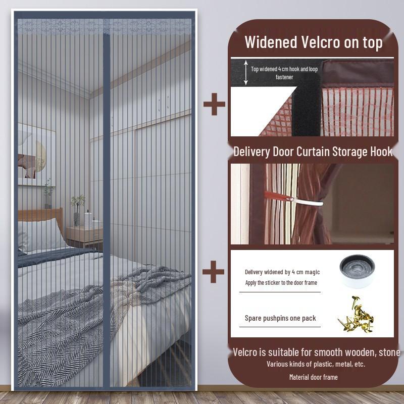 Premium Self-Closing Magnetic Mosquito Net Door Curtain with Velcro Width 100*Height 210