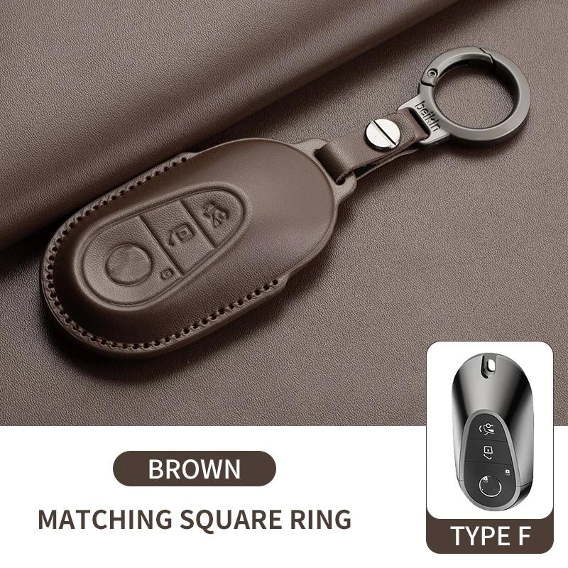 Leather Car Key Case Cover For Mercedes Benz E C G M R S Class W204 W212 W176 GLC CLA GLA AMG 2025 Key Shell Car Accessories