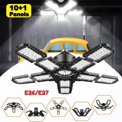 LED garážová světla se 6+1/8+1/10+1 nastavitelnými panely E26/E27 Stropní dílenská pracovní lampa 150W 6500K žárovka pro dílnu průmyslové osvětlení