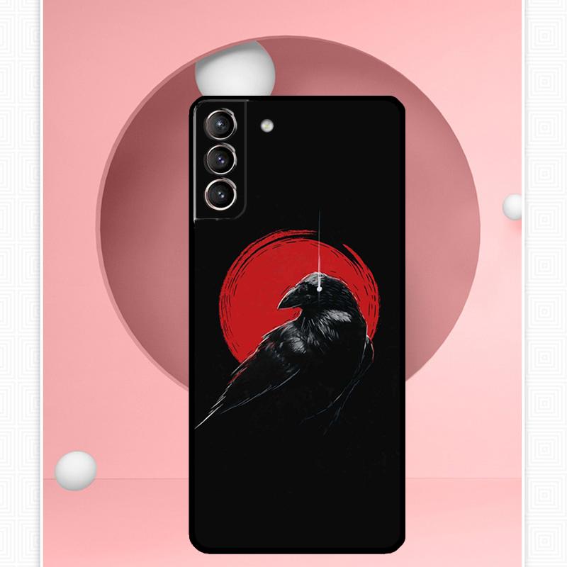 Crow Raven Dark Skull Case For Samsung Galaxy S25 Ultra S20 S21 S22 S23 S24 Plus S9 S10 S24 FE S25 FE Cover Funda