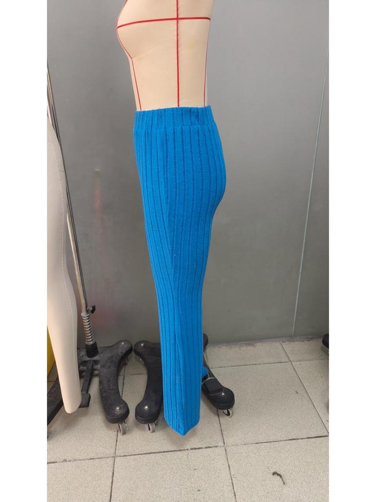 2024 Autumn/Winter Women's European & American Fashion High-Waist Flare Pants - Slimming Solid Color