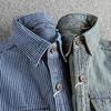 Color Woven Striped Fabric Washed for Vintage Workwear Denim Shirt Men's Trendy Casual Shirt Jacket