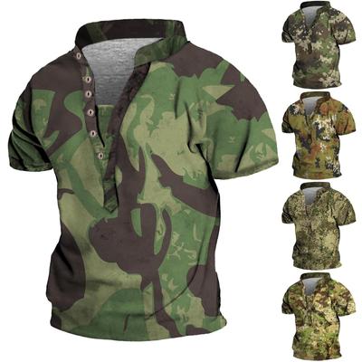 European And American Men's Vintage Top Digital Printing Short Sleeve Tops