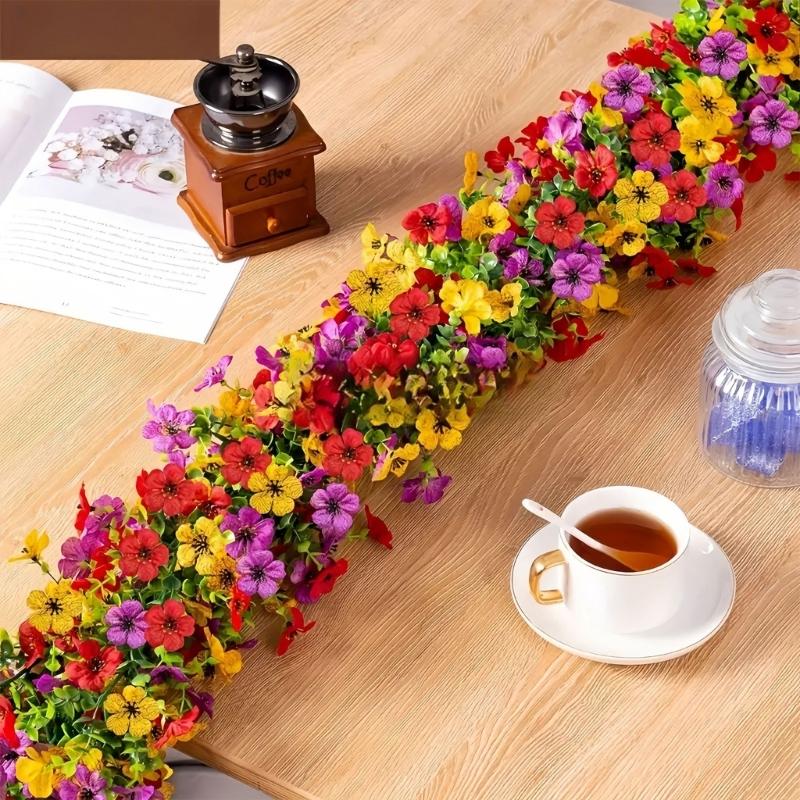 Realistische künstliche Pflanzen mit Plastikblumen, 1,8 Meter, Simulationspflanze, Hängedekoration für Kaminsimse, Wand