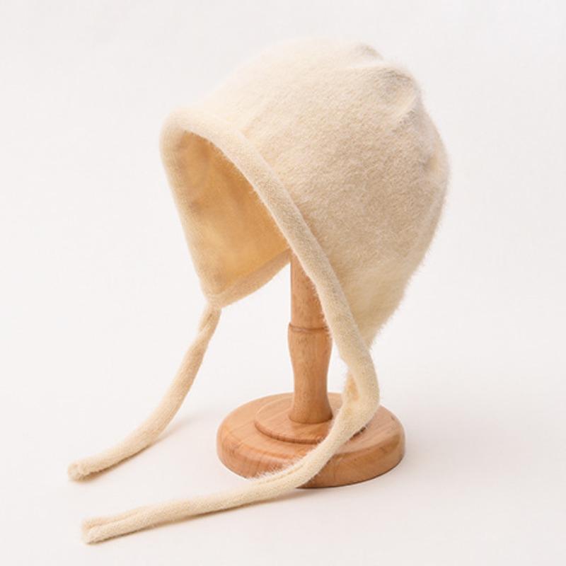 Mütze Damen Winter Warm Ohrenschutz Gestrickte Überziehmütze Sturmhaube Hut Band Doppelnutzung Plüsch Blitzmütze