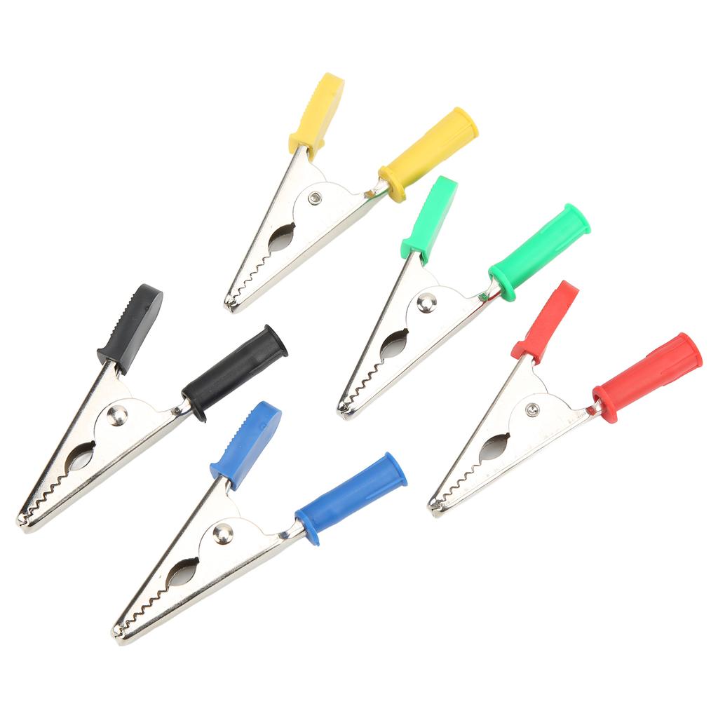 5Pcs Testing Crocodiles Clip Brass PVC Car Battery Clamps for Electrical Projects 20mm 30A 3000V