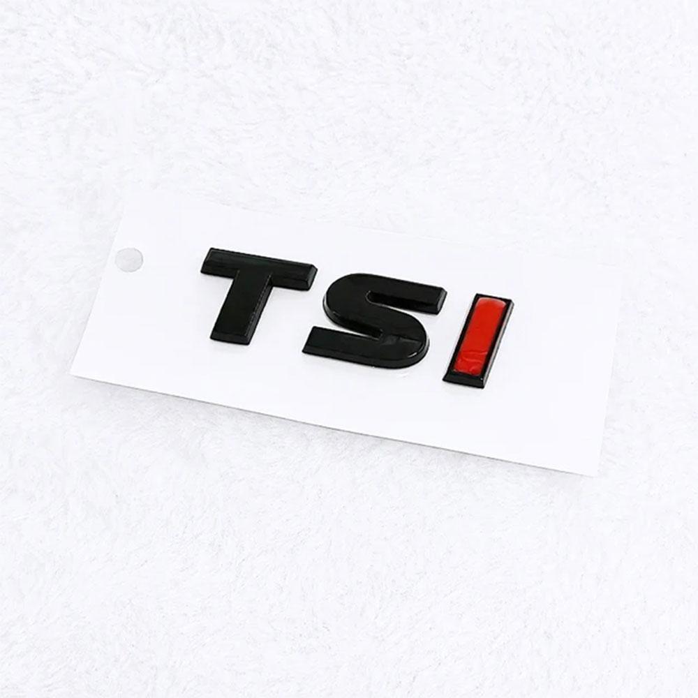 AAXQ1 3D ABS TSI Emblem Chrome Black Letters Logo Car Trunk Badge For MK4 MK6 MK7 TSI Sticker Accessories