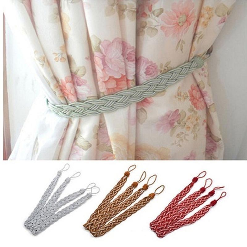 2ks/pár Splétaná záclona Dekor s vázaným lanem Lanyard Závěsný vázací obvaz Jednoduchý závěs na okno Dveře