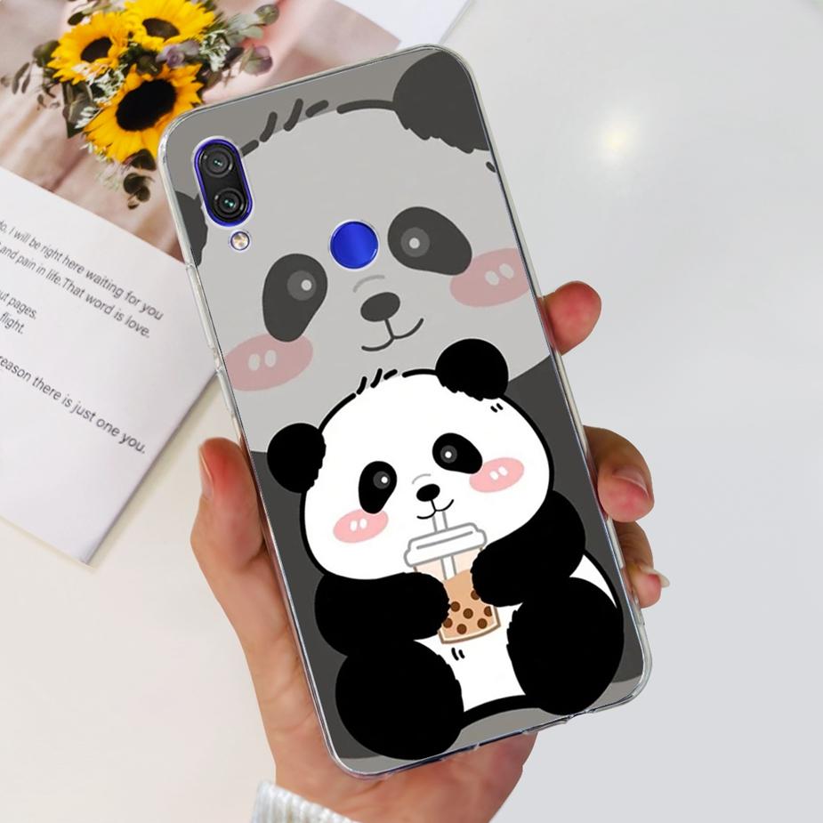 For Xiaomi Redmi Note 7 Pro Case Redmi7 Cute Panda Painted Cover Clear Silicone Soft TPU Phone Case For Redmi 7 Note7 Pro Bumper