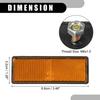 4pcs 3.46"x1.26" Universal Reflector Rectangle Motorbike Reflector Red Orange