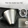 Kaffee-Dripper-Ständer aus Edelstahl, Silber, Doppellagiger Filter, Pour-Over-Kaffeemaschine, Freistehender Universeller Pour-Over-Ständer