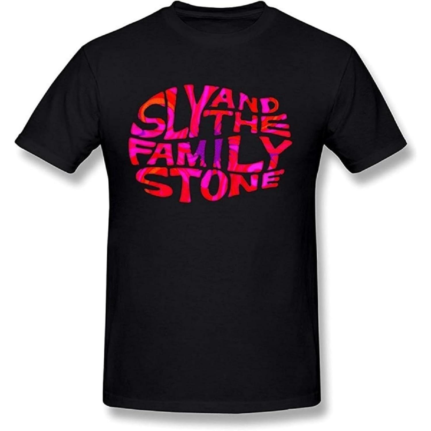 Men s Sly Family Stone Logo T Shirt T-Shirts Black XXXXXL разноцветный