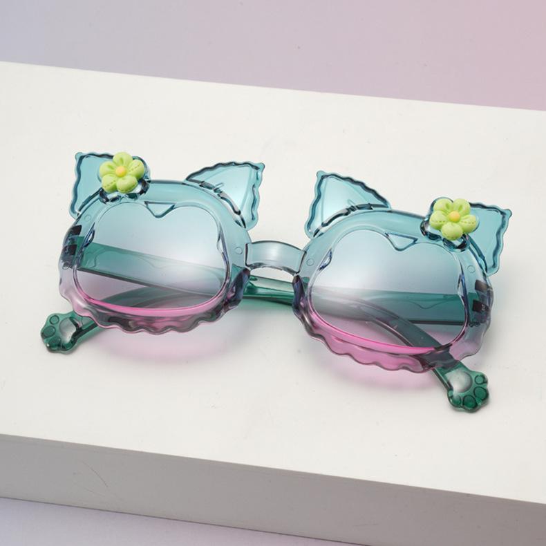 

Blooming Cat Eye Kids Sunglasses Gradient Lens UV Toddler Flower Charm Girl Cute Fashion Shades Children Gift KJ247