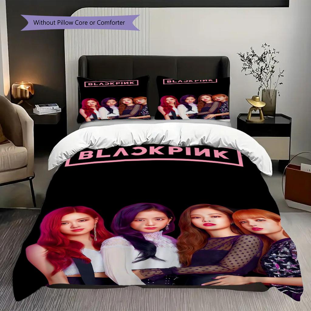 Vibrant Fashion Fusion Three-piece set (1 * duvet cover + 2 * pillowcase, without core) 2D Flat Bedding set Christmas birthday gift