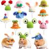 Lovely Hand Knitted Mini Hamster Hat for Small Animals Christmas Party Costume Accessory Suitable for Lizard Guinea Pig Reptile