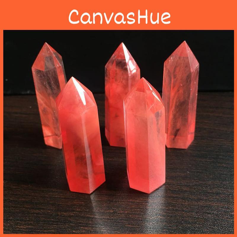 Captivating Red Quartz Crystal Single Terminated Wand For Healing And Decoration