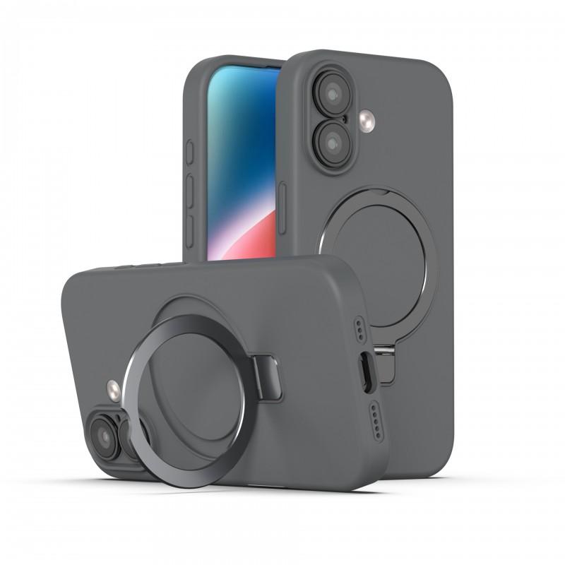 Magnetic Silicone Phone Case With Kickstand IPhone 17 16 15 14 13 12 11 Pro Max Full Cover Shockproof Soft Skin-Friendly