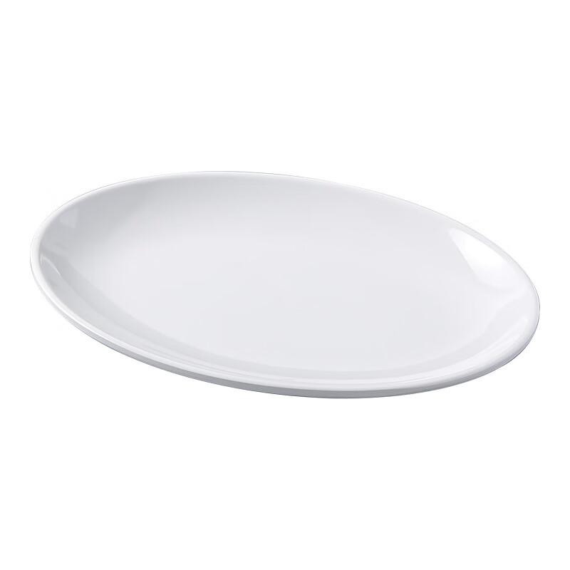 Ronghe 16-inch White Melamine Steamed Fish Plate
