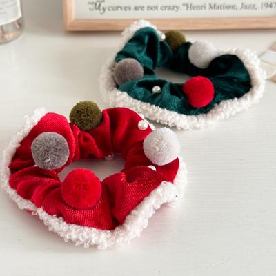 Autumn And Winter Plush Headband  Christmas New Year Hair Rope Plush Large Scrunchies Women's Hair Accessories