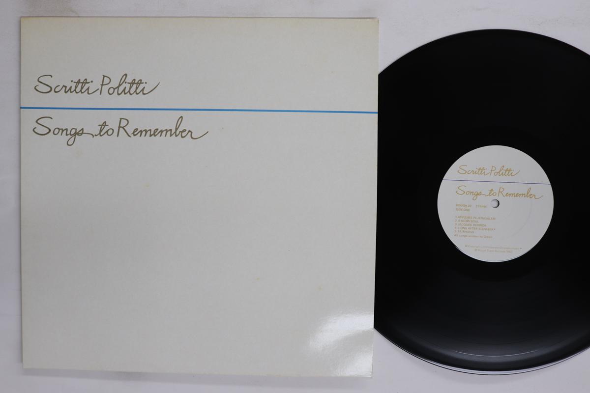 LP Record SCRITTI POLITTI  Song To Remember ROUGH20 ROUGH TRADE 1982 UK Rock Used