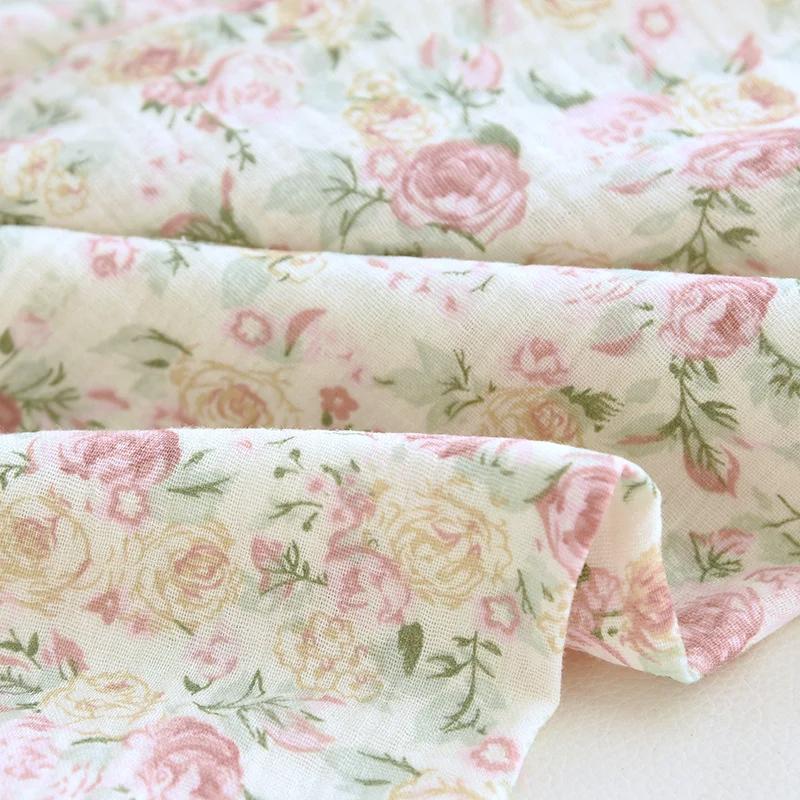 Autumn Cotton Crepe Women's Pajamas Casual Soft Loose Sleepwear Long Sleeve Pants Pajama Sets