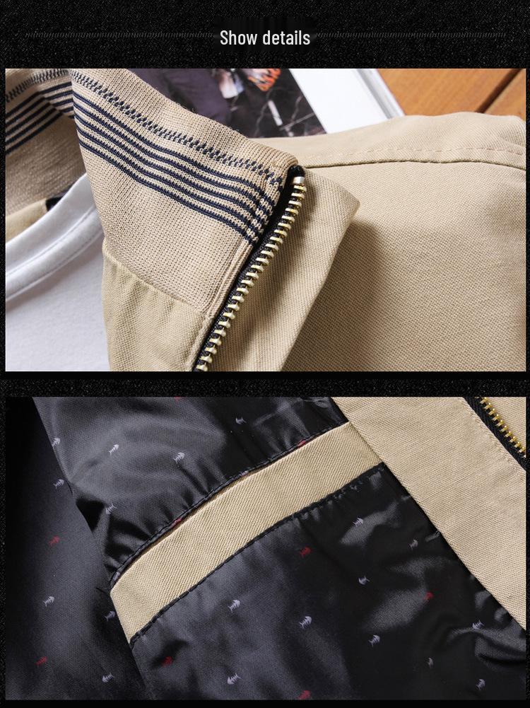 Men's Stand-up Collar Pure Cotton Baseball Jacket