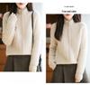 Women's Cable Knit Zipper Cardigan - High Collar, Twisted Pattern, Loose Fit, Versatile Knitwear