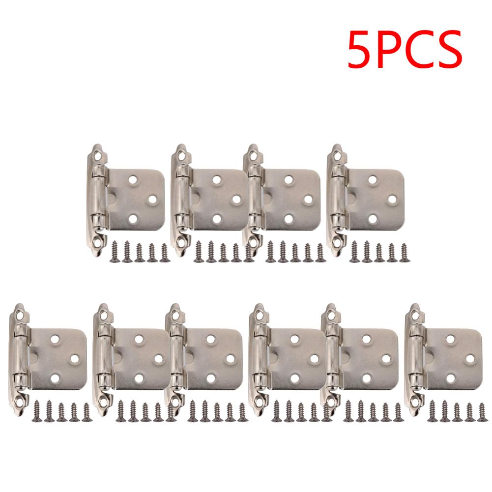 2Pcs Self Closing Door Hinge with Screws Overlay Flush Cabinet Hinges for 1/2In American Cupboard Door