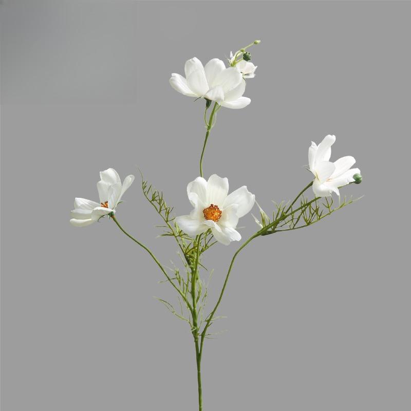 12pcs Simulation Coreopsis Silk Fake Flowers Artificial 5-Heads Coreopsis Branch White Flower Shopping Mall Decoration Plant