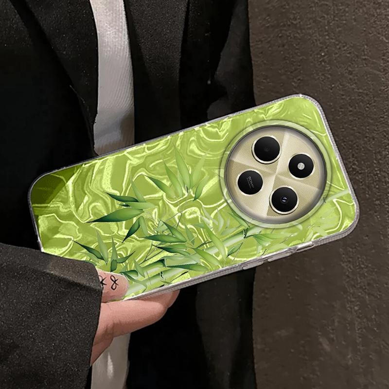 Bamboo Leaf Flower Women Girls Water Texture Case For Xiaomi Poco X3pro X5 M6 X6 X3 NFC M5s M6 Pro C75 C61 Bumper Fundas Cover