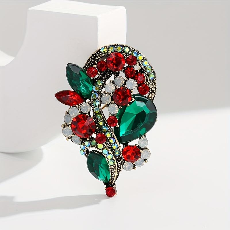 [Vibrant Rhinestone Brooches] Vibrant Rhinestone Brooches - Elegant Vintage-Inspired Design with Colorful Gemstones, Perfect for Daily Wear or Gifting