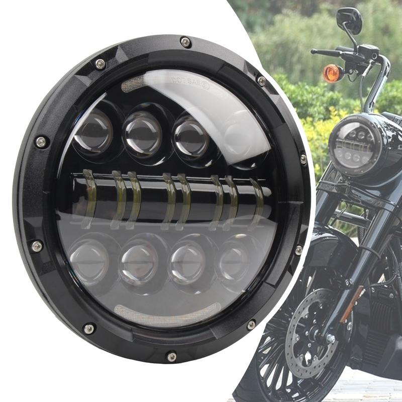 7 Inch Motorcycle Led Auto Headlight LED Headlight DRL Angel Eyes for Harley Honda Yamaha Jeep Lada Niva Urban Car H4 Headlamp
