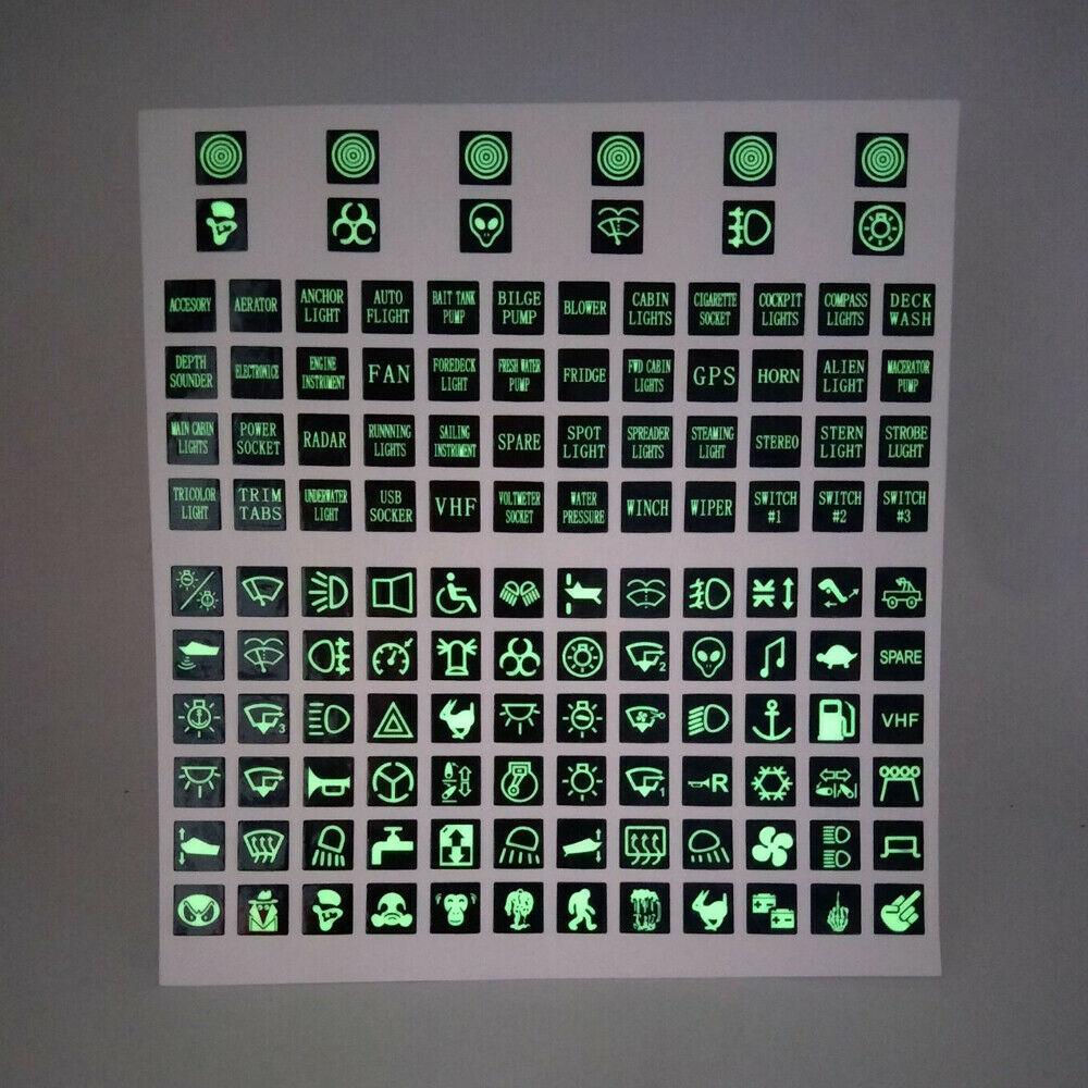 Leuchtender Wippschalter-Aufkleber, PVC-Autoaufkleber, LKW-Instrumenten-Schalttafel-Aufkleber, Dekoration, Auto-Styling-Zubehör, Marine