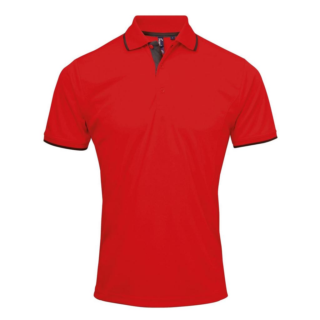Premier Mens Contrast Coolchecker Polo Shirt